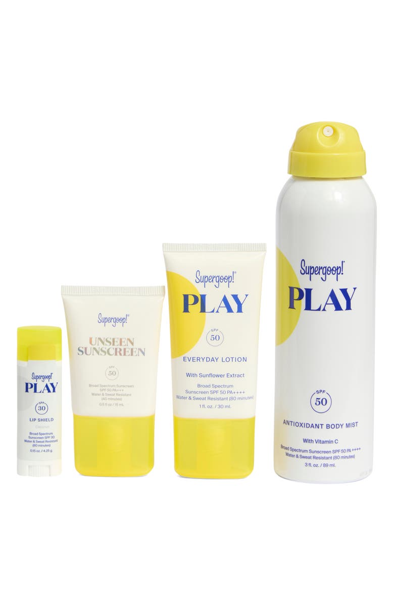 Supergoop!<sup>®</sup> Round Trip Ready 4-Piece SPF Travel Kit $58 Value, Main, color, 