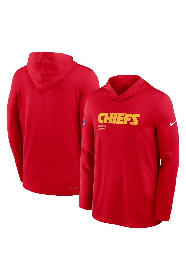 Men's Nike Red Kansas City Chiefs Big & Tall Sideline Performance Long Sleeve Hoodie T-Shirt, Alternate, color, Red