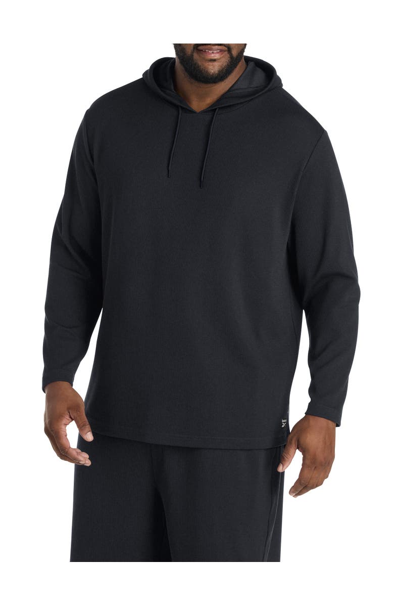 Reebok Big & Tall Everywhere Performance Textured Hoodie, Main, color, Black