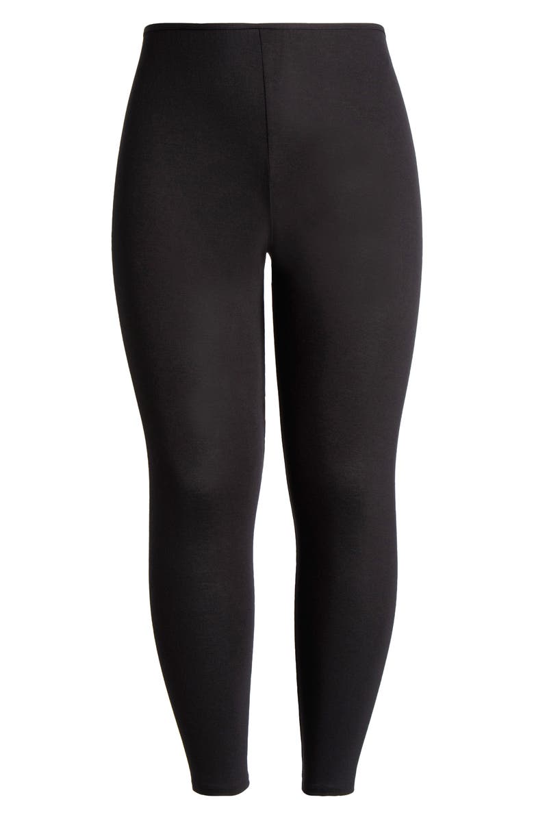 24seven Comfort Apparel Comfortable Ankle Leggings, Alternate, color, Black