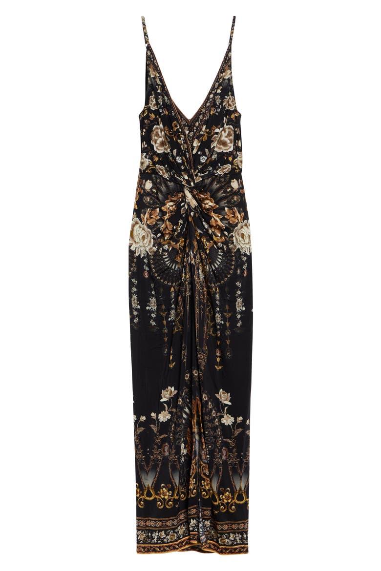 Flamenco Folklore Print Strappy Twist Front Jersey Maxi Dress, Alternate, color, FLAMENCO FOLKLORE