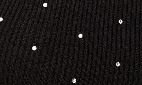 Lipsy Embellished Rib Mock Neck Sweater In Black