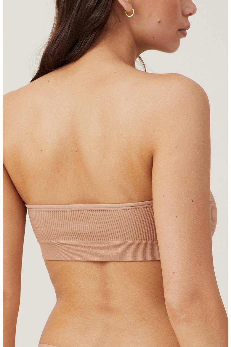 Women's Seamless Sweetheart Padded Bandeau, Alternate, color, Maple Sugar