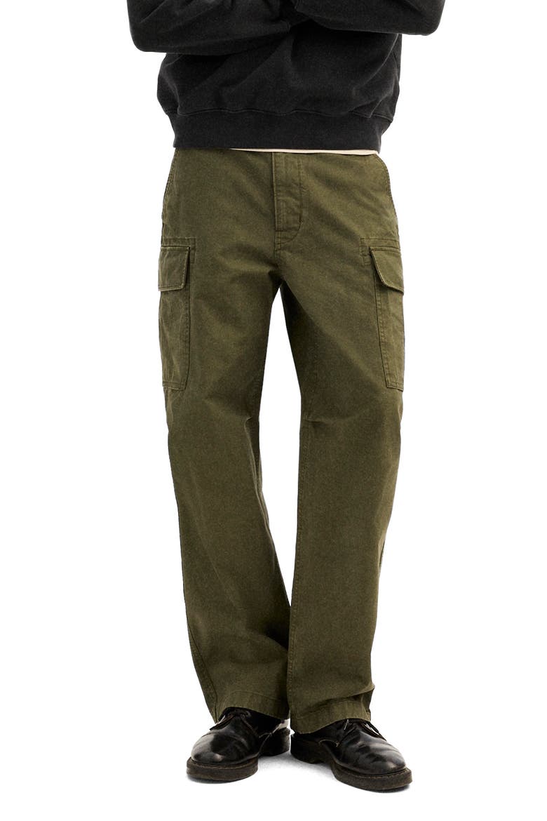 Straight Leg Cotton Cargo Pants, Main, color, OLIVE DRAB