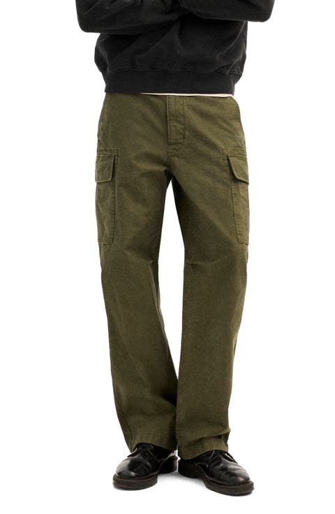 Straight Leg Cotton Cargo Pants