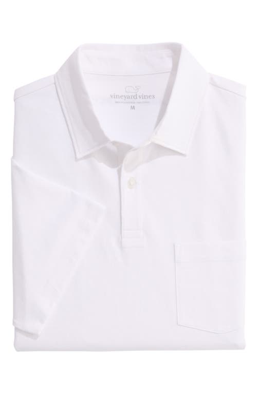 Vineyard Vines Surf Pima Cotton Polo In White Cap