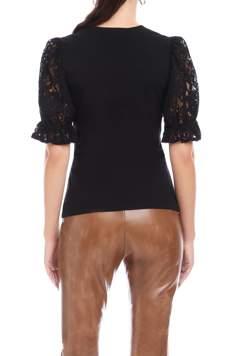 FIFTEEN TWENTY Tanya Lace Sleeve Top, Alternate, color, Black