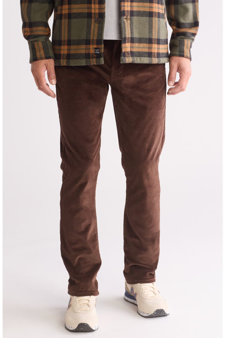 121 Slim Straight Corduroy Pants, Main, color, WALNUT