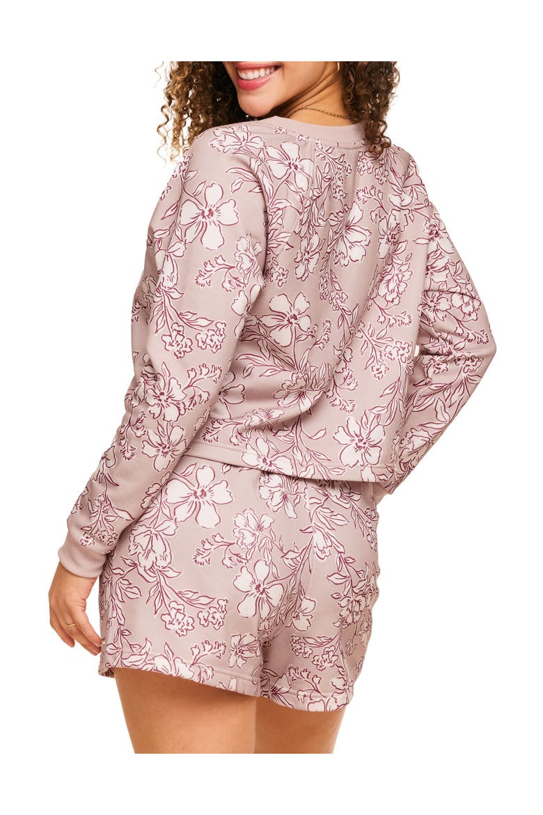 Lesley Sweatshirt & Shorts Set, Alternate, color, Floral beige