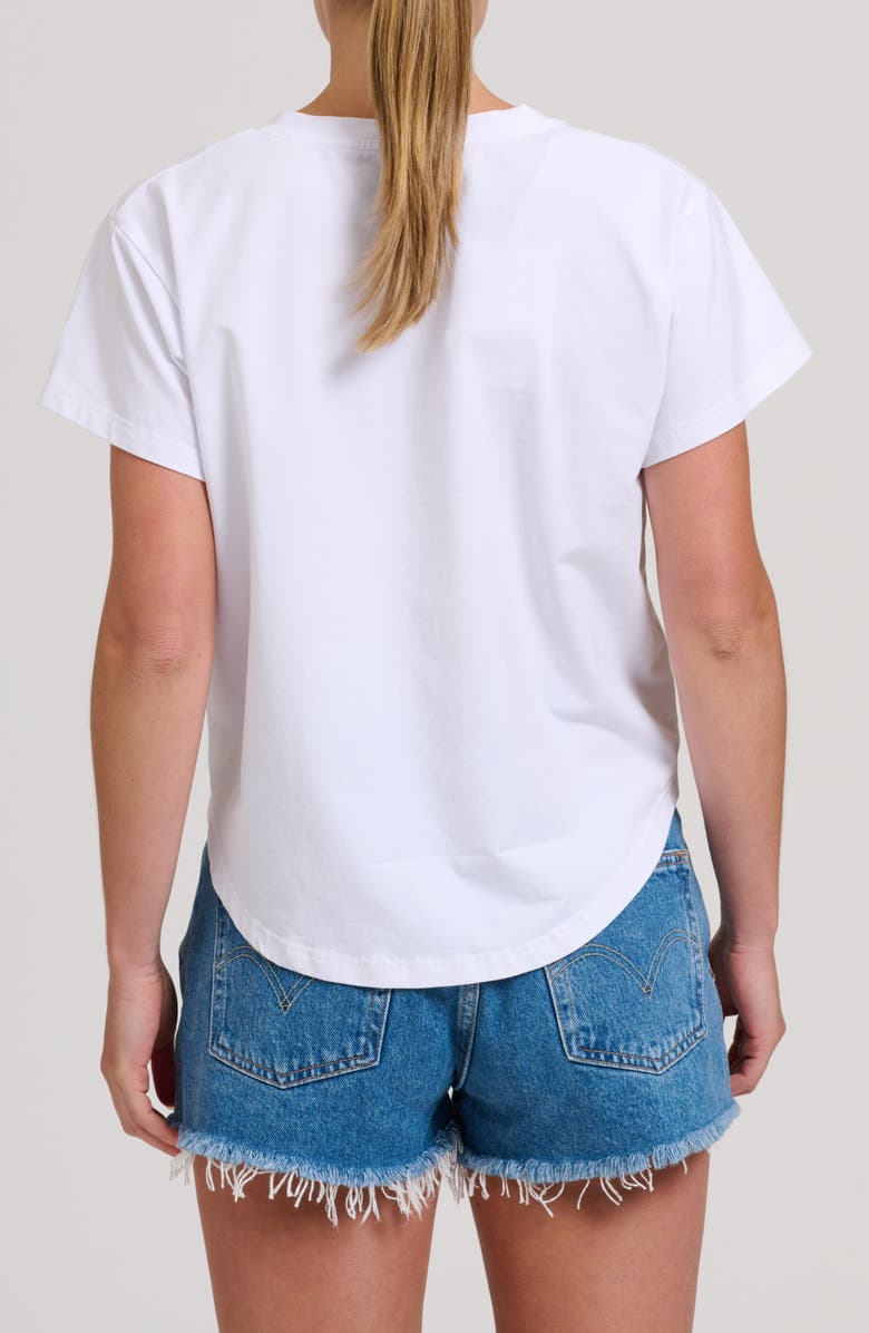SHIRTY Raw Edge Appliqué V-Neck Cotton Blend T-Shirt, Alternate, color, White Multi