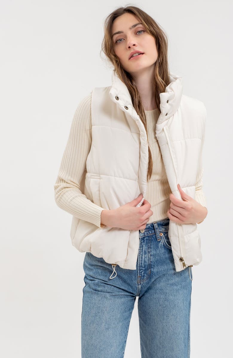Blu Pepper Quilted Vest, Alternate, color, Ivory