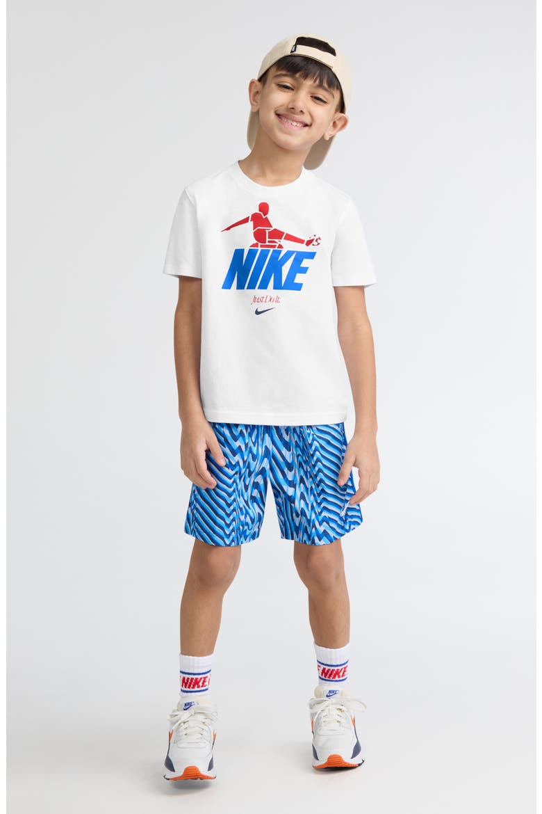 Kids' Kick Graphic Cotton Blend T-Shirt, Alternate, color, WHITE