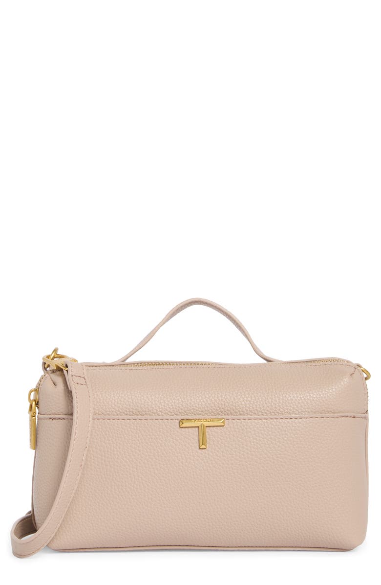 Tahari Top Handle Crossbody Wallet, Main, color, Taupe