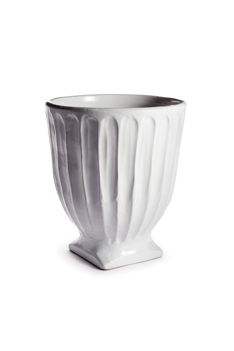 Column Footed Urn 13", Main, color, White