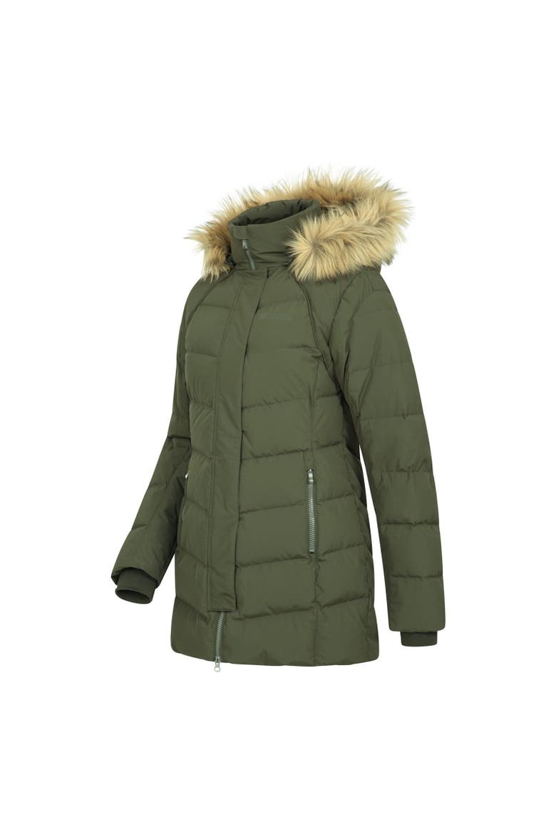 Isla II Long Down Jacket, Alternate, color, Dark Khaki