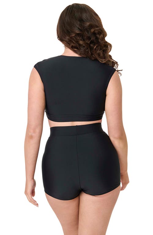 UNIQUE VINTAGE UNIQUE VINTAGE FULL COVERAGE BOW SWIM TOP