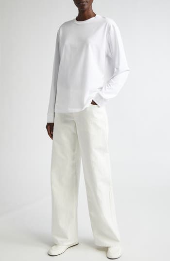 【関税込み】The Row ホワイト Eglitta ジーンズ The Row Eglitta Wide Leg Jeans | Nordstrom