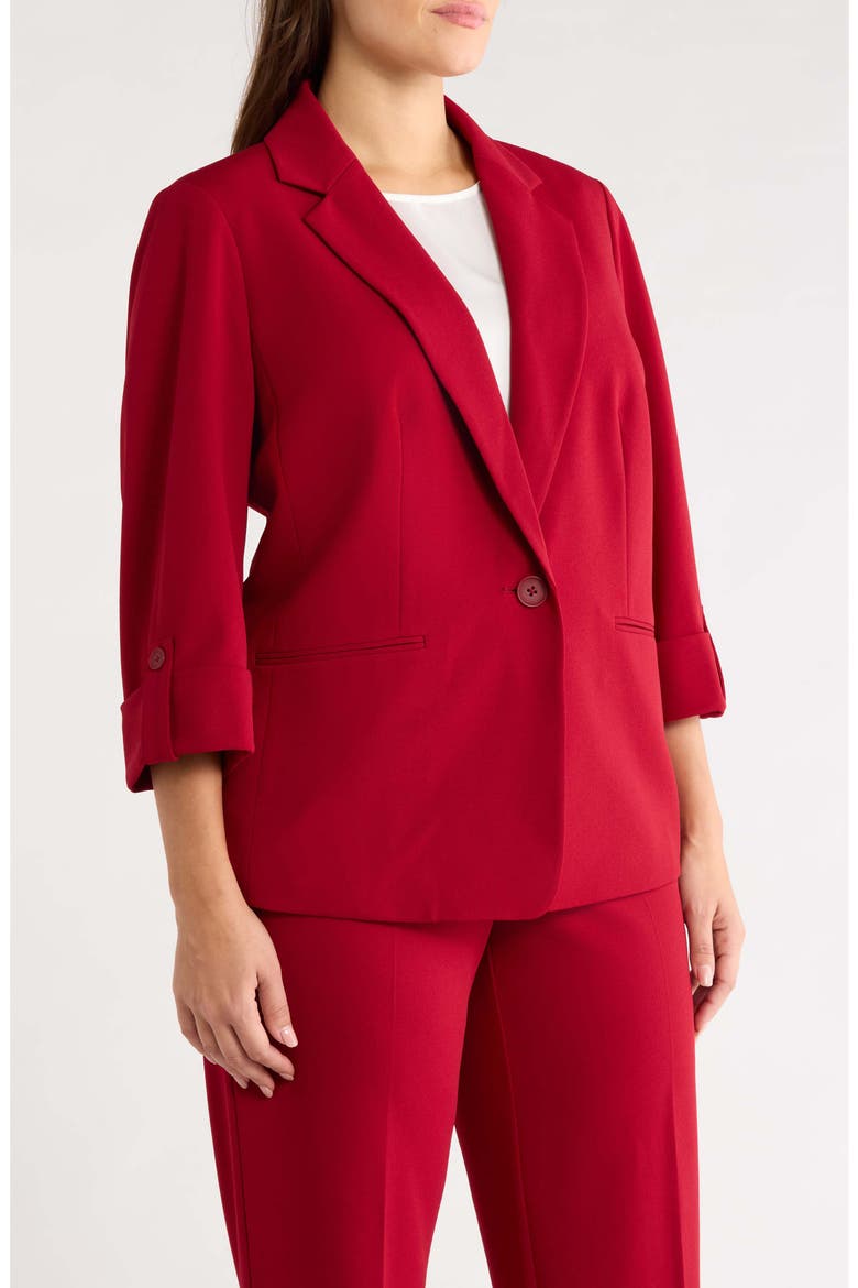 Notch Collar One Button Jacket, Alternate, color, TITIAN RED