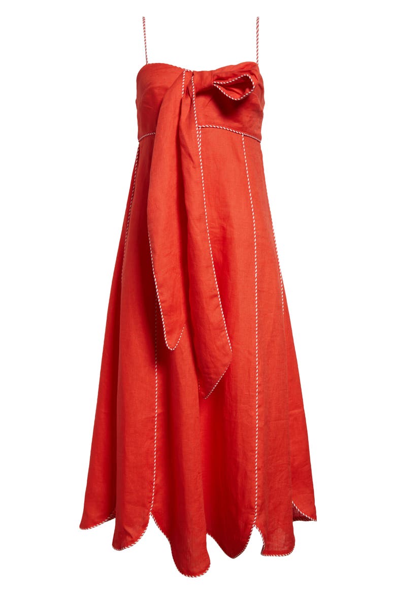 Sleeveless Linen Maxi Dress, Alternate, color, DARK RED