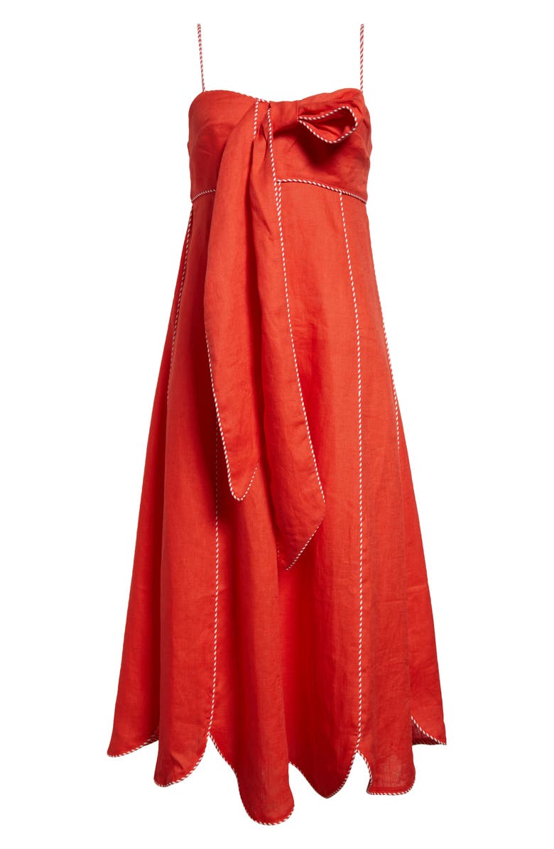 FARM Rio Sleeveless Linen Maxi Dress, Alternate, color, Dark Red