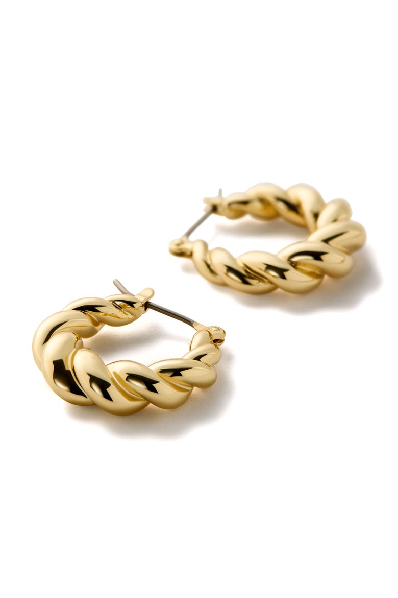 Twisted Hoop Earrings - Paris, Alternate, color, Gold