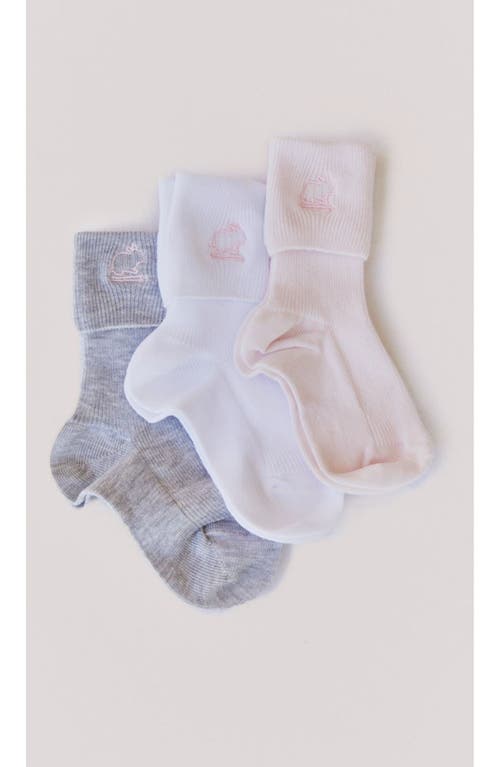 Shop Babycottons Logo Socks Set Of 3 In Pink