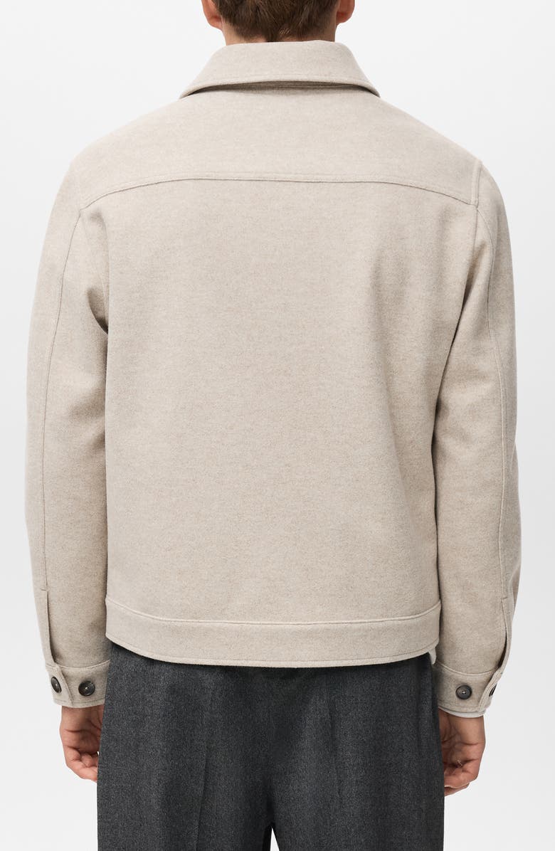 MANGO Flannel Pocket Overshirt, Alternate, color, Sand