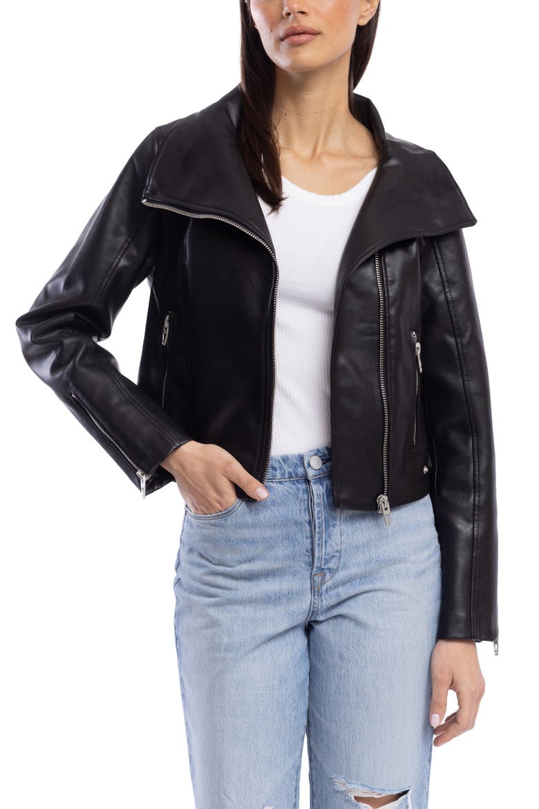 Faux Leather Moto Jacket, Main, color, BEST IN SHOW