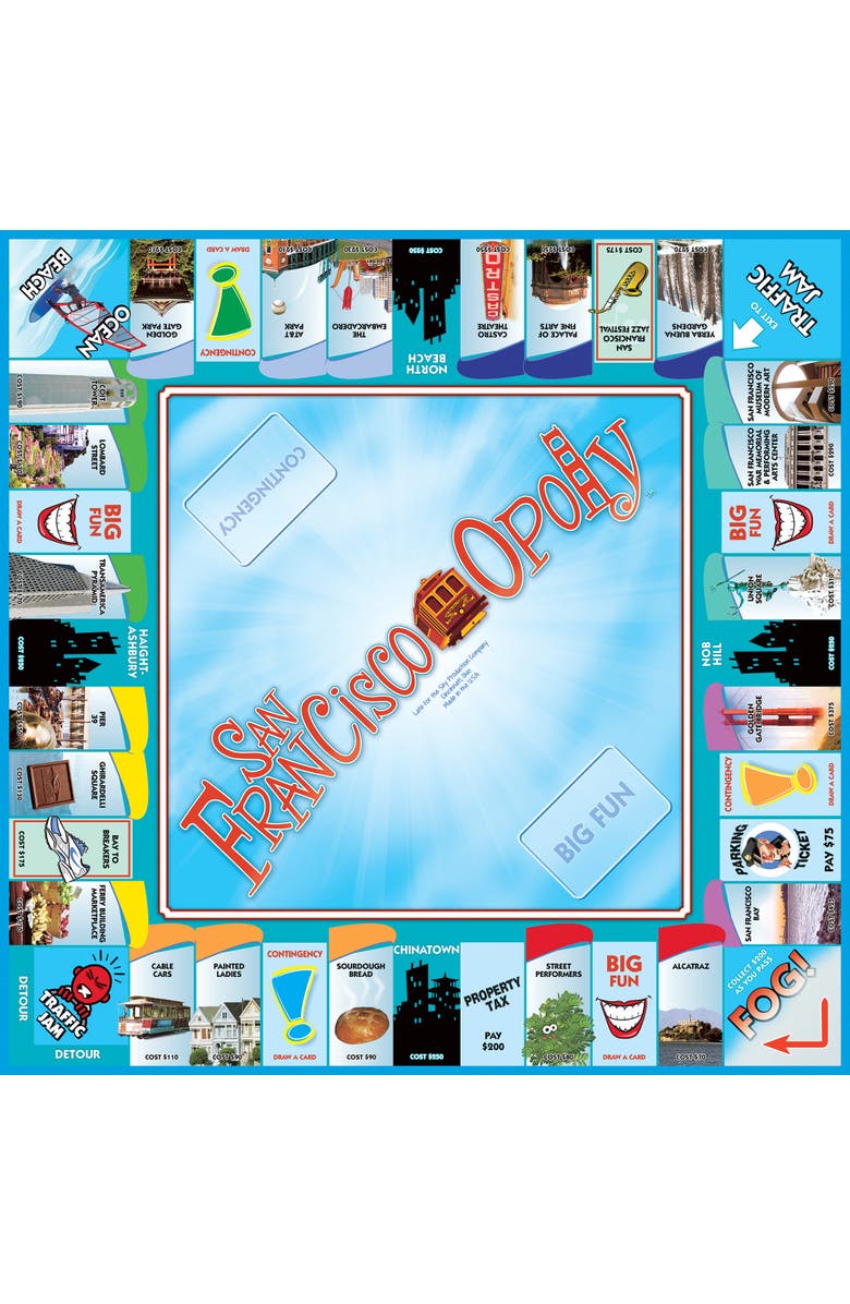 Late for the Sky San Franciscoopoly Monopoly Board Game, Alternate, color, Multicolored