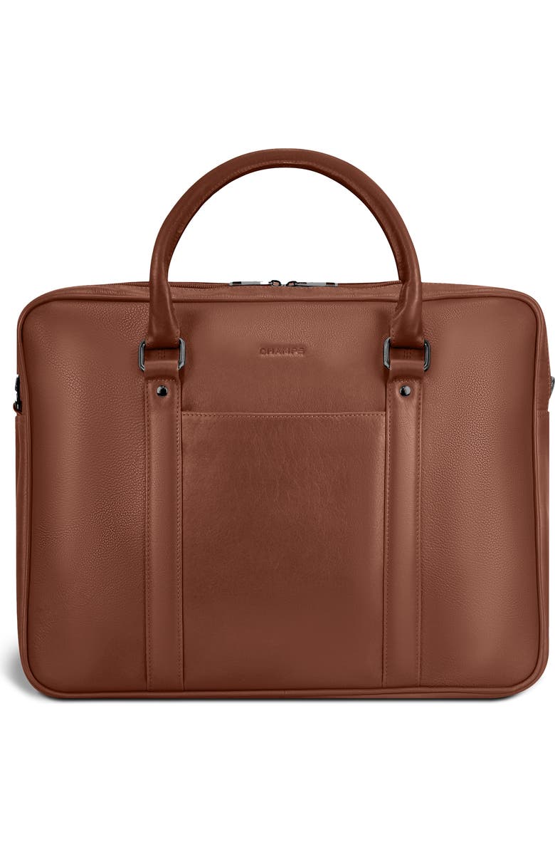 CHAMPS Onyx Leather Briefcase, Alternate, color, Brown
