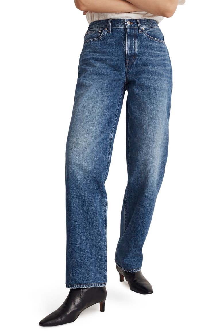 Low Slung Straight Leg Jeans, Main, color, PALMINA WASH