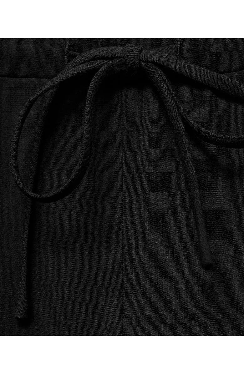 MANGO Drawstring Straight Leg Pants, Alternate, color, Black