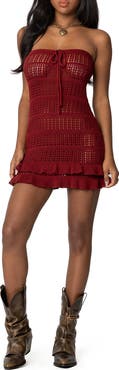 EDIKTED Brooke Strapless Sheer Minidress