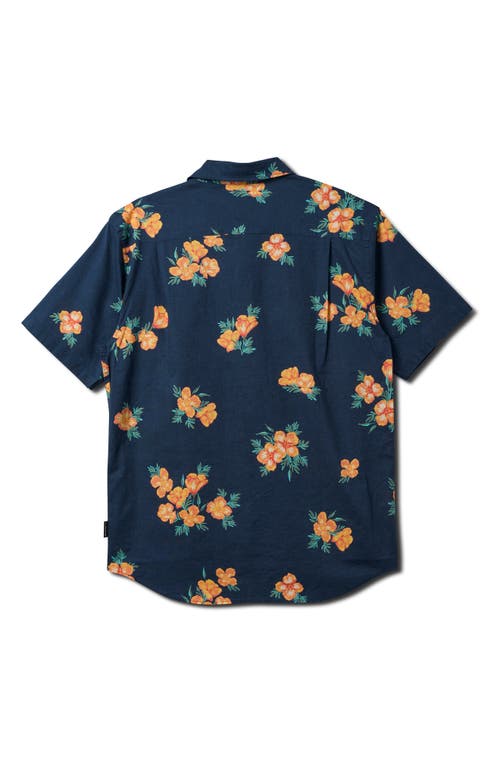 Quiksilver Habitats Classic Short Sleeve Button-up Shirt In Navy