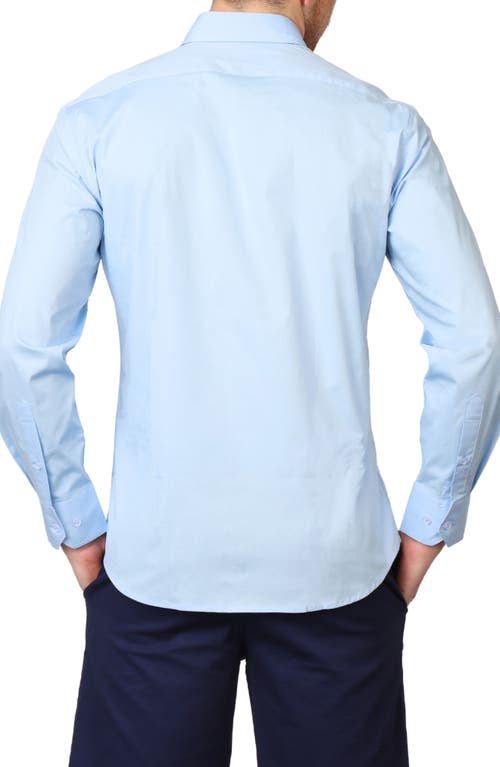 Tailorbyrd Stretch Cotton Button-up Shirt In Light Blue