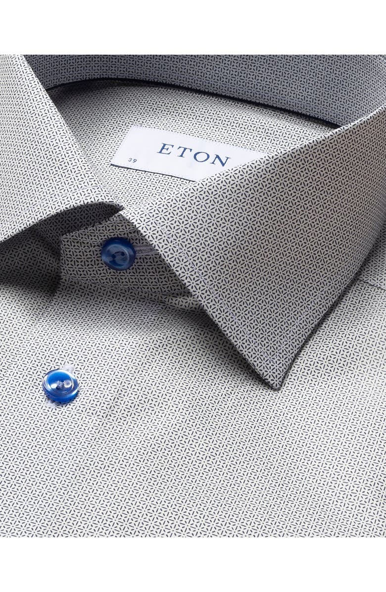 Eton Contemporary Medallion Print Cotton Dress Shirt, Alternate, color,