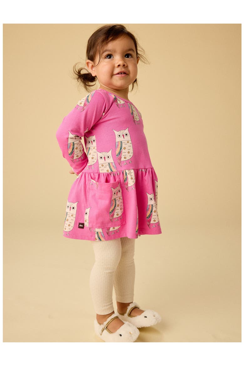 Long Sleeve Pocket Dress, Alternate, color, Rainbow Eagle Owl