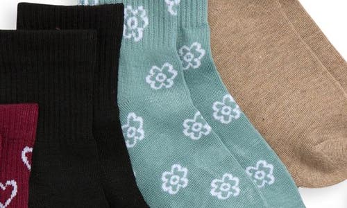 Capelli New York Kids' Ditsy Icons Assorted 8-pack Quarter Socks In Multi