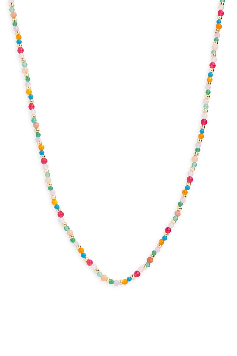 Multicolor Beaded Necklace, Main, color, GOLD