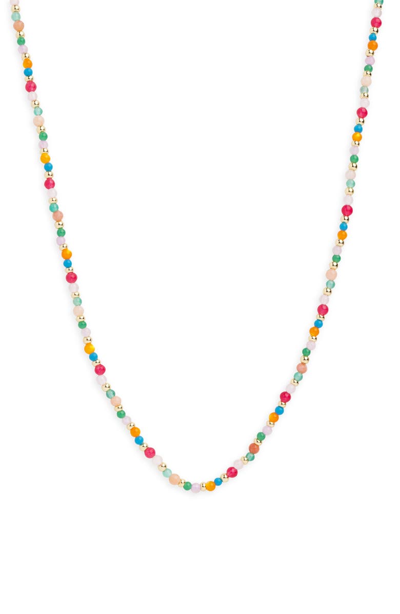 Argento Vivo Sterling Silver Multicolor Beaded Necklace, Main, color, Gold