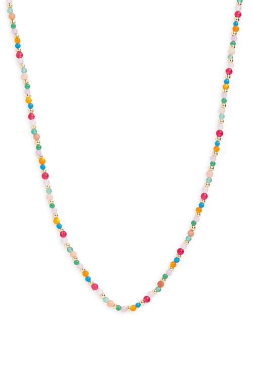 Argento Vivo Sterling Silver Multicolor Beaded Necklace in Gold at Nordstrom