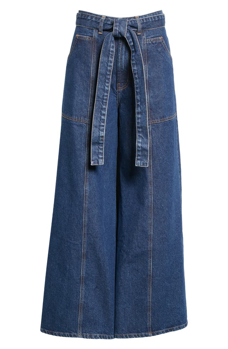 FARM Rio Tie Waist Wide Leg Jeans, Alternate, color,