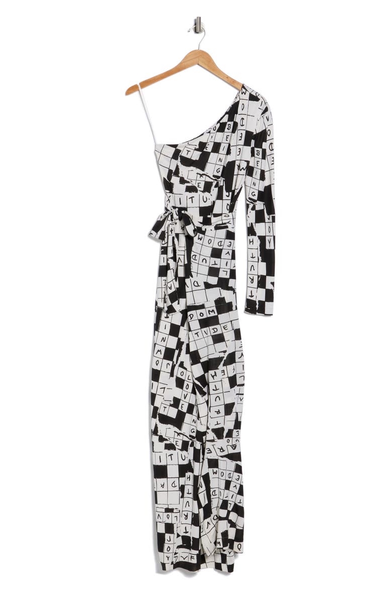 Coco One-Shoulder Long Sleeve Silk Dress, Alternate, color, DCWIM
