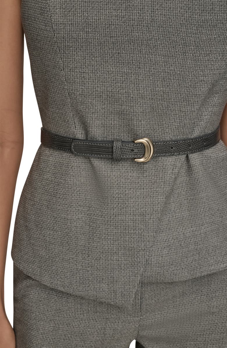 Donna Karan New York Sleeveless Belted Top, Alternate, color, Heathr Iron Multi