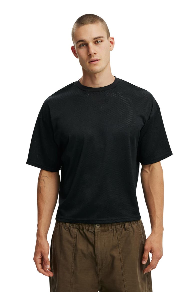 Men's Cropped Fit Mesh T-Shirt, Main, color, Black