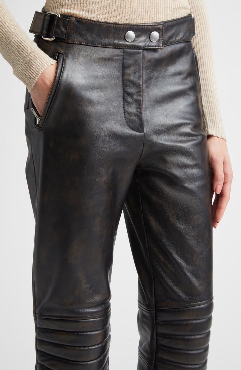 Stand Studio Heleen Leather Trousers, Alternate, color, Worn Black