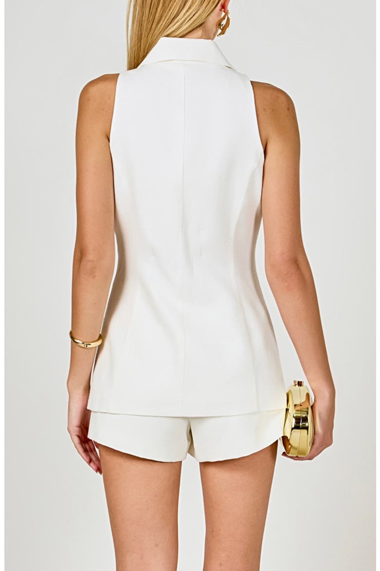 Sleeveless Linen Blend Shirt, Alternate, color, WHITE