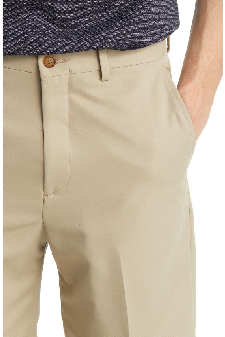 Microfiber Flat Front Shorts, Alternate, color, TAN