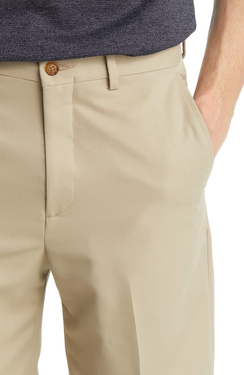 Berle Microfiber Flat Front Shorts, Alternate, color, Tan