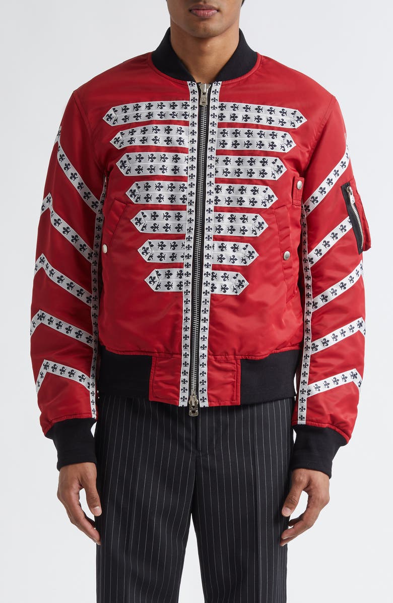 TAKAHIROMIYASHITA TheSoloist. Brit Bomber Jacket, Main, color, Red